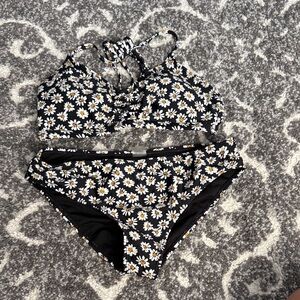 Full Tilt Black and White Floral Bikini